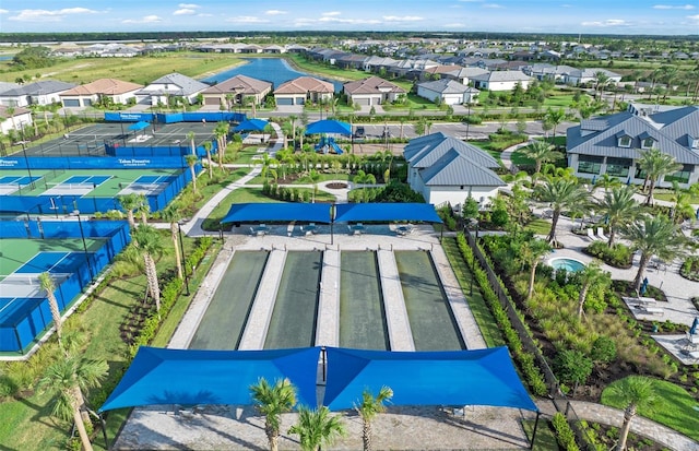 aerial view with a residential view