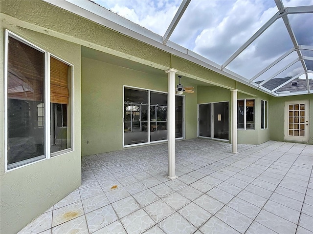 5058 Westlake Blvd, Dade City, FL 33523 - view of patio featuring ceiling fan and a lanai