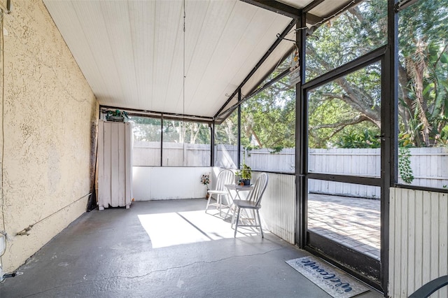 view of unfurnished sunroom