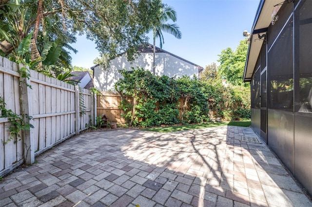 view of patio with a fenced backyard