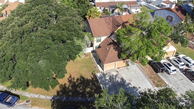 aerial view with a residential view