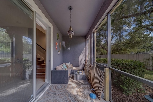 view of sunroom