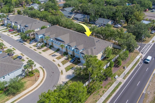 aerial view featuring a residential view