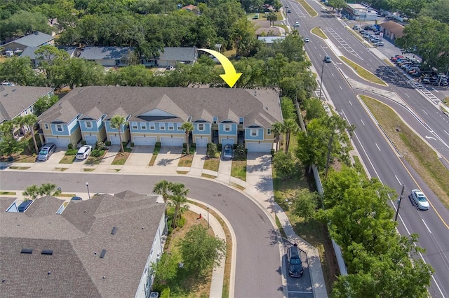 drone / aerial view with a residential view