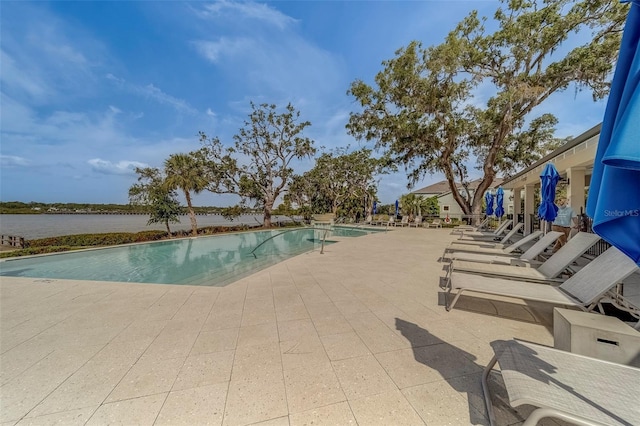 pool featuring a patio area