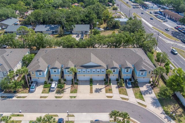 aerial view with a residential view