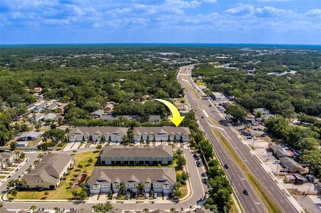 aerial view with a residential view