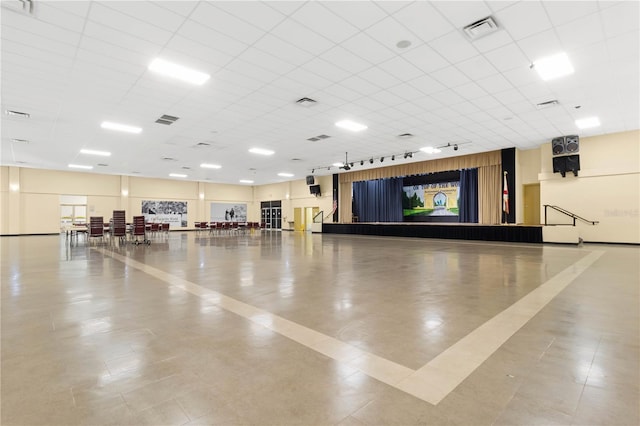 miscellaneous room with a paneled ceiling and visible vents