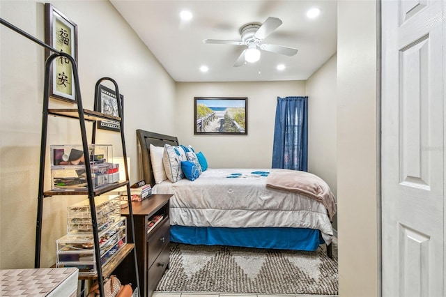 8225 Medford Dr, Port Richey, FL 34668 - bedroom featuring recessed lighting and ceiling fan