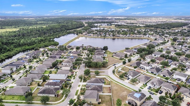 8407 Hunters Fork Loop, Ruskin, FL 33573 - birds eye view of property with a water view and a residential view