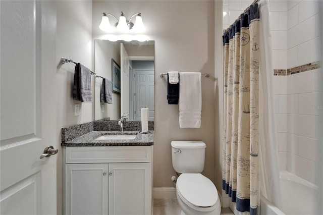 6507 Maiden Sea Dr, Apollo Beach, FL 33572 - full bathroom with toilet, shower / bathtub combination with curtain, and vanity