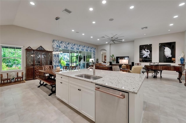 6507 Maiden Sea Dr, Apollo Beach, FL 33572 - kitchen with a sink, a healthy amount of sunlight, visible vents, and dishwasher