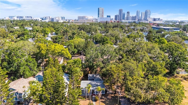 drone / aerial view featuring a view of city