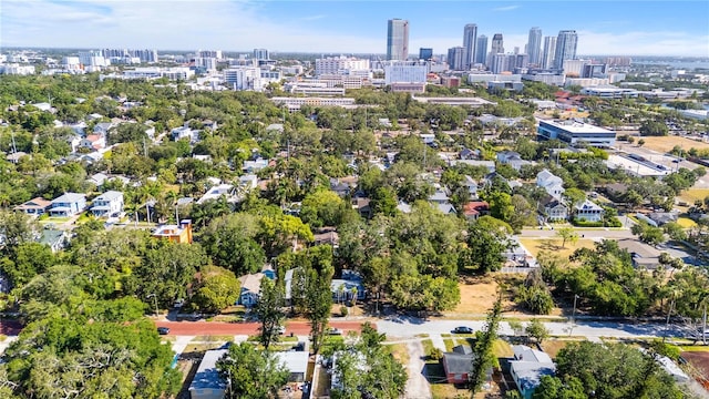 birds eye view of property with a view of city