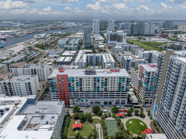 view of urban area featuring a nearby body of water