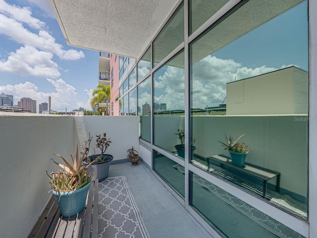 balcony with a view of city