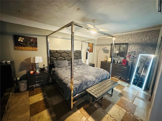 1101 Alcazar Way S, Saint Petersburg, FL 33705 - bedroom featuring crown molding and stone finish flooring