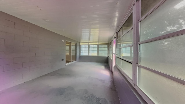 view of unfurnished sunroom