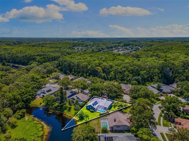 4690 Wrentham Pl, Palm Harbor, FL 34685 - aerial view of property's location with property boundaries highlighted and a large body of water