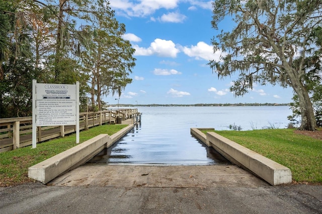 4690 Wrentham Pl, Palm Harbor, FL 34685 - dock featuring a boat ramp and a water view