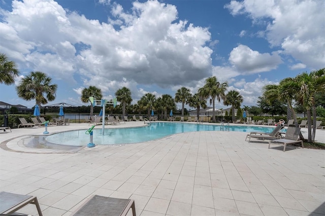 11626 Blue Woods Dr, Riverview, FL 33569 - community pool featuring a patio area