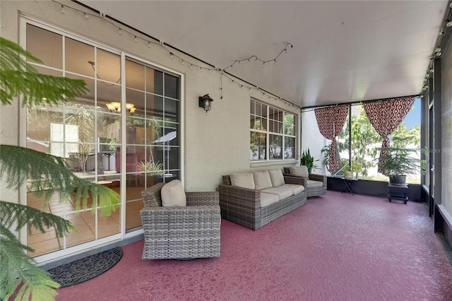 10636 Dawns Light Dr, Riverview, FL 33578 - sunroom featuring outdoor lounge area
