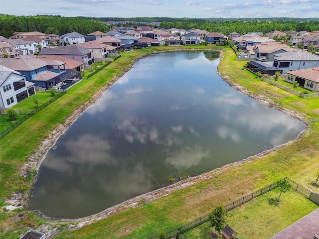 aerial view of residential area with a nearby body of water