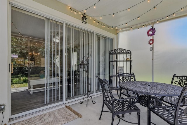 view of patio with outdoor dining area