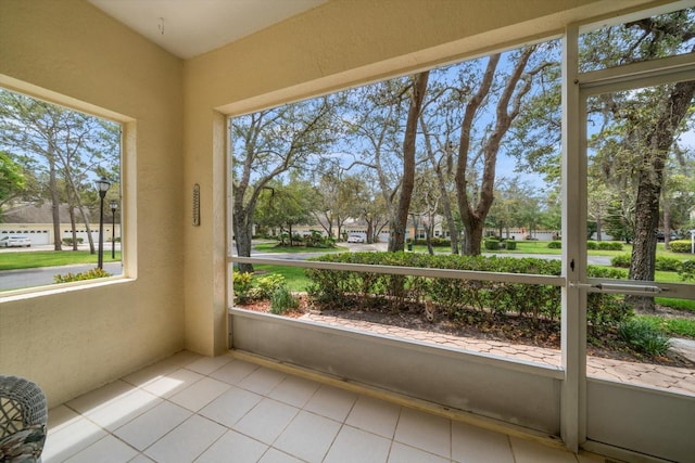 view of unfurnished sunroom