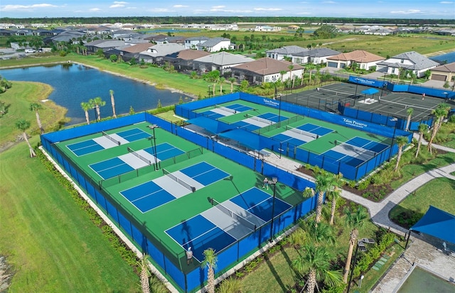 14727 Eagle Branch Dr, Nokomis, FL 34275 - bird's eye view featuring a water view and a residential view