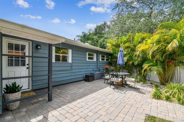 view of patio featuring outdoor dining space