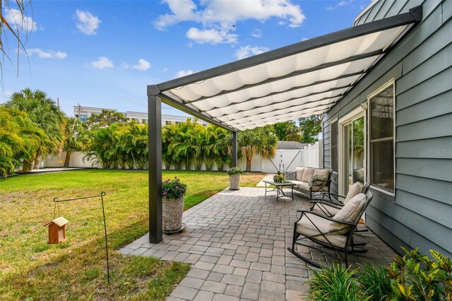 view of patio with a fenced backyard