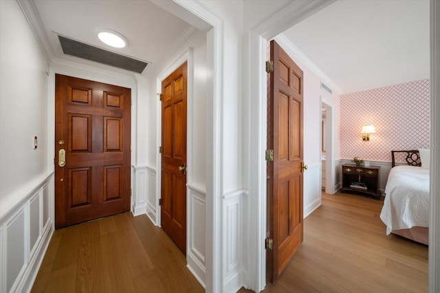4 Belleview Blvd Unit 802, Belleair, FL 33756 - corridor with crown molding, visible vents, and a decorative wall