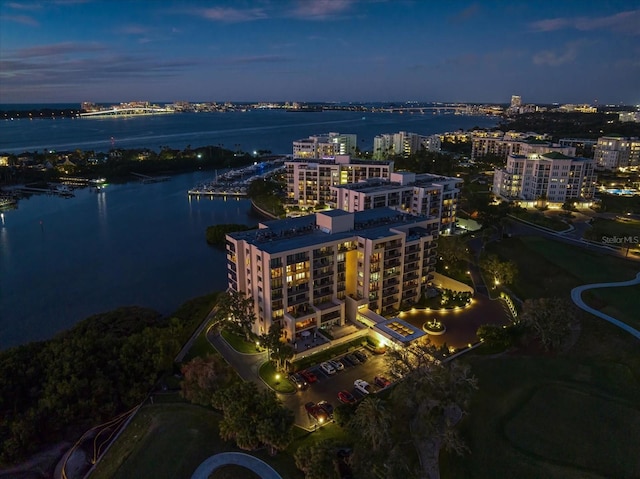 4 Belleview Blvd Unit 802, Belleair, FL 33756 - bird's eye view featuring a water view and a city view