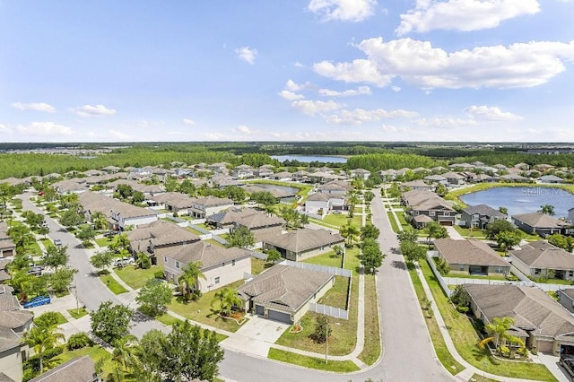 18677 Milton Keynes Ct, Land O Lakes, FL 34638 - aerial perspective of suburban area with a large body of water