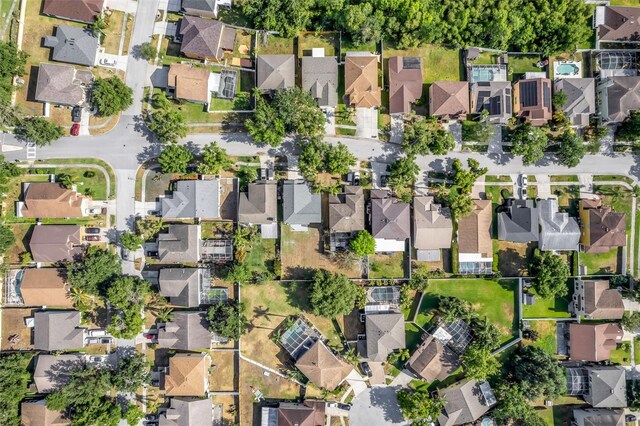 bird's eye view with a residential view