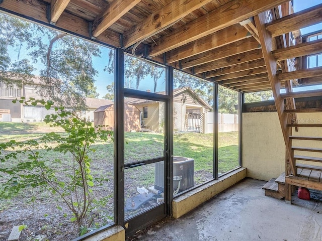 unfurnished sunroom with a healthy amount of sunlight