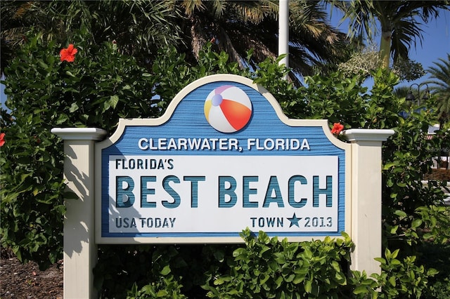view of community sign