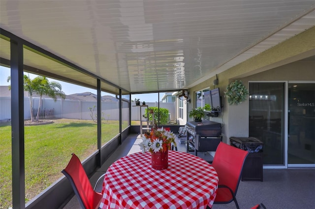 view of sunroom