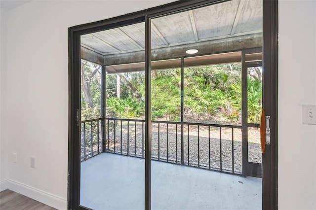 2953 Yucca Ct, Palm Harbor, FL 34684 - doorway to outside with baseboards