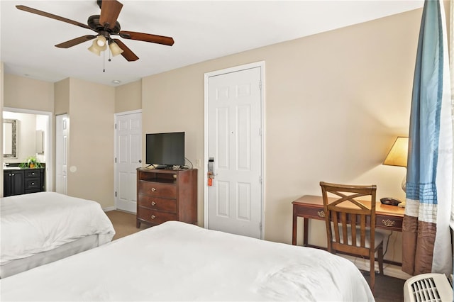3506 54th Dr W Unit 108, Bradenton, FL 34210 - carpeted bedroom featuring a ceiling fan and baseboards