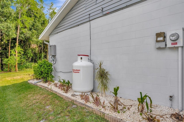 4012 Woodacre Ln, Tampa, FL 33624 - exterior view of propane tank and electric meter
