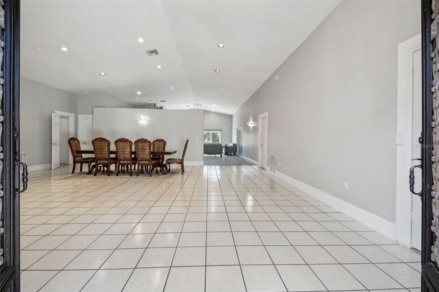 3238 Cullendale Dr, Tampa, FL 33618 - interior space with vaulted ceiling, light tile patterned floors, and visible vents