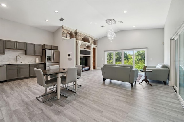 3238 Cullendale Dr, Tampa, FL 33618 - dining space with high vaulted ceiling and recessed lighting