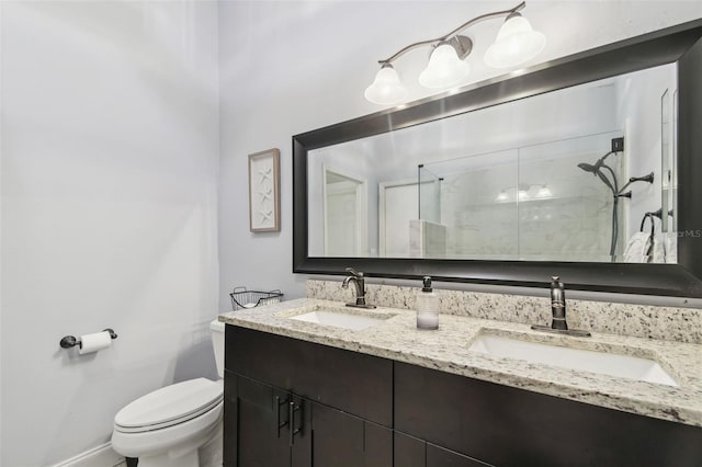 3238 Cullendale Dr, Tampa, FL 33618 - full bathroom with toilet, baseboards, a shower stall, and a sink
