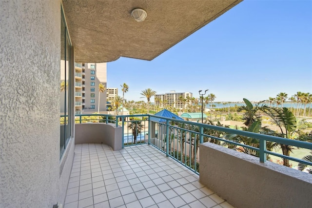 balcony with a water view