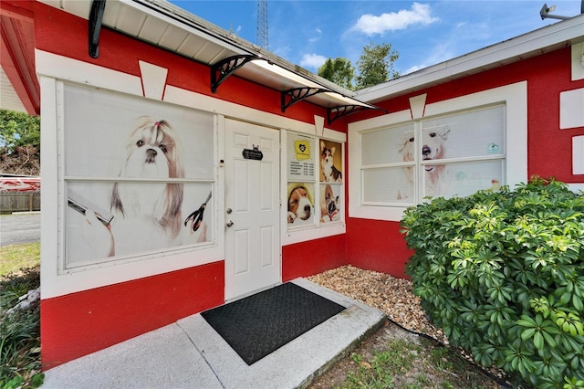 126 Ridgewood Ave, Brandon, FL 33510 - property entrance featuring stucco siding