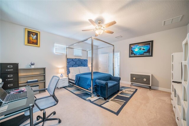 5538 Spanish Moss Cv, Bradenton, FL 34203 - bedroom featuring carpet flooring, an office area, a ceiling fan, and baseboards