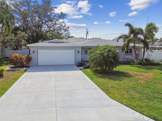 5235 42nd St S, Saint Petersburg, FL 33711 - ranch-style home featuring driveway, a garage, and stucco siding