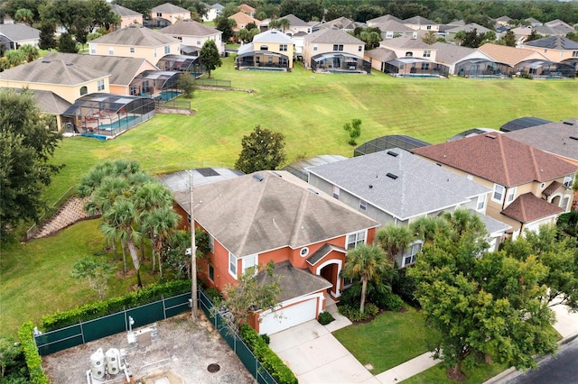 bird's eye view with a residential view